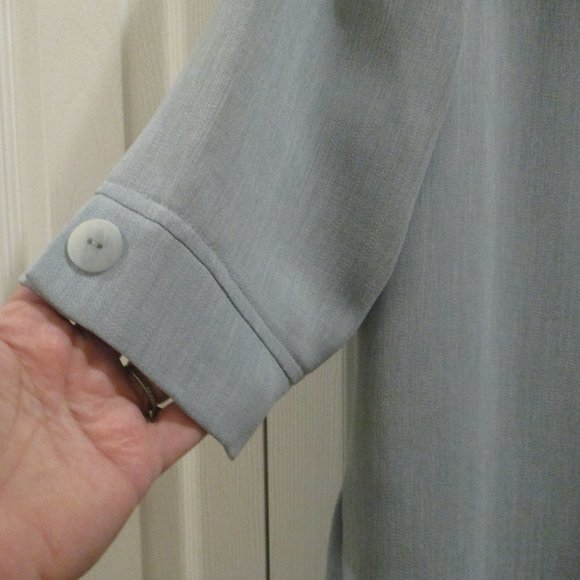 Henry Lee Lightweight Midi Skirt Blouse Set sz 14 Petite Pale Blue - Picture 5 of 10